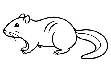 lemming silhouette line art vector illustration with a white background