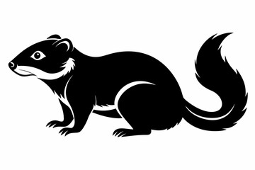 lemming silhouette line art vector illustration with a white background