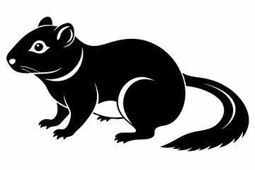 lemming silhouette line art vector illustration with a white background