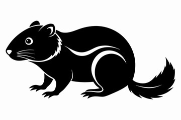 lemming silhouette line art vector illustration with a white background