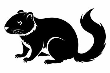 lemming silhouette line art vector illustration with a white background