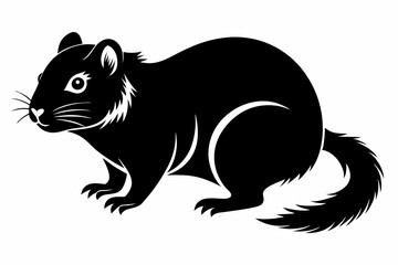 lemming silhouette line art vector illustration with a white background