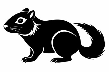 lemming silhouette line art vector illustration with a white background