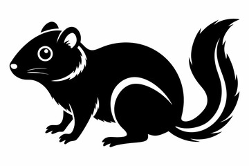 lemming silhouette line art vector illustration with a white background