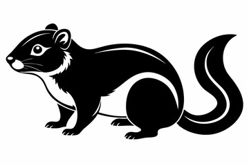 lemming silhouette line art vector illustration with a white background