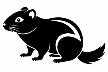 lemming silhouette line art vector illustration with a white background