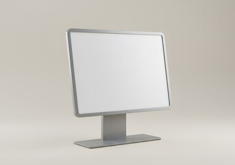 Tilted Computer Monitor with Empty Display Screen