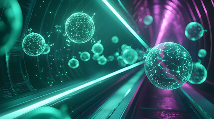 Innovative future healthcare biotechnology virtual environment digital visualization science concept futuristic viewpoint