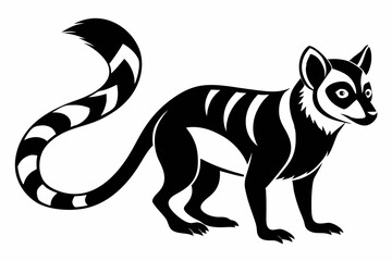 lemur silhouette line art vector illustration with a white background