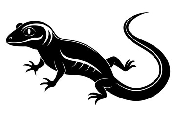 lizard silhouette line art vector illustration with a white background