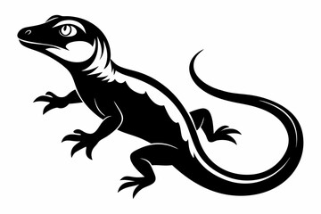 Obraz premium lizard silhouette line art vector illustration with a white background