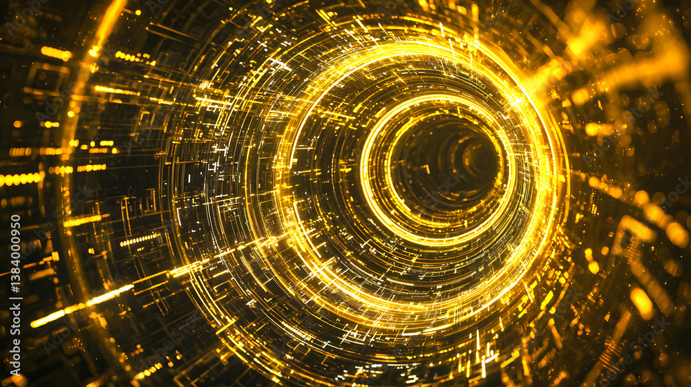 Poster exploring quantum computing and multidimensional data visualizations digital realm graphic design ab