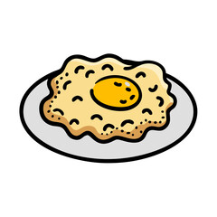 scrambled eggs vector art, scrambled eggs icon, food vector illustration