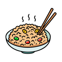 fried rice vector art, fried rice icon, food vector illustration