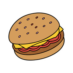 burger vector art, burger icon, food vector illustration