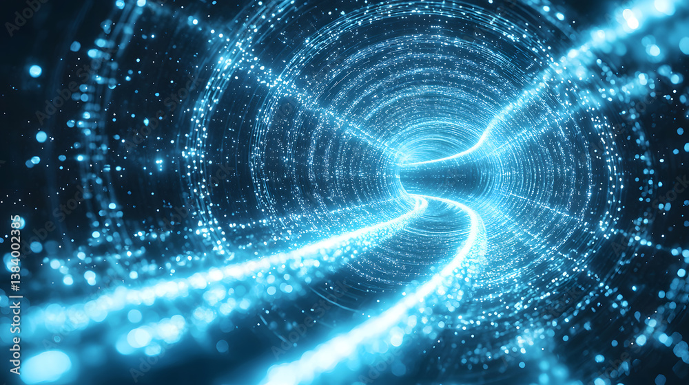 Poster quantum computing and multidimensional data visualization in a digital realm abstract graphic futuri
