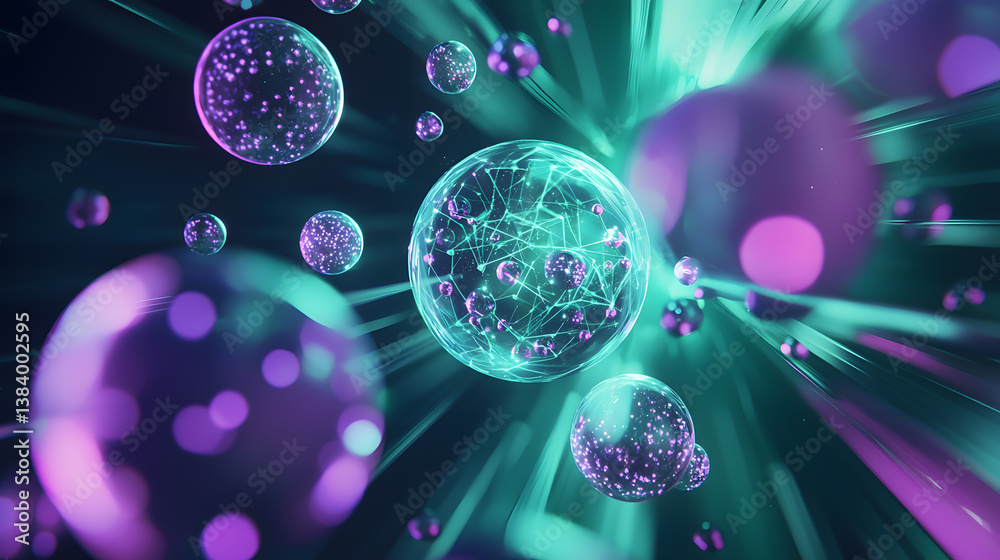 Poster quantum computing and multidimensional data visualization exploring advanced technologies in a vibra