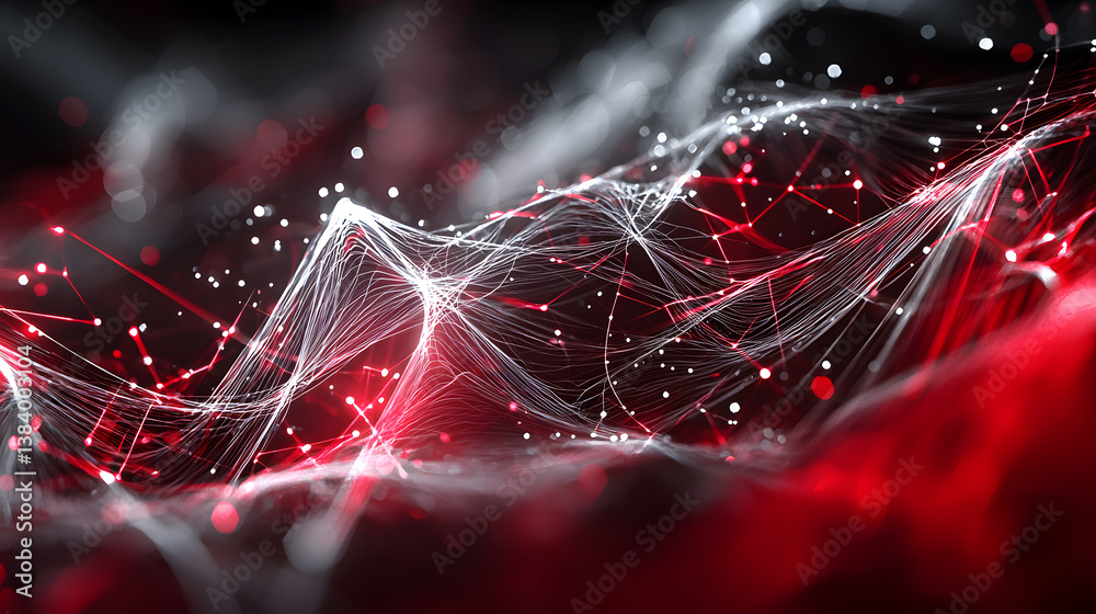 Poster sustainable tech visualizing green digital systems in abstract patterns technology environment digit