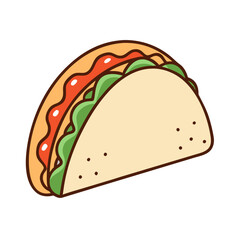 tacos vector art, tacos icon, food vector illustration