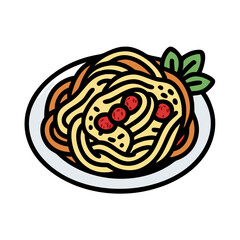 spaghetti vector art, spaghetti icon, food vector illustration