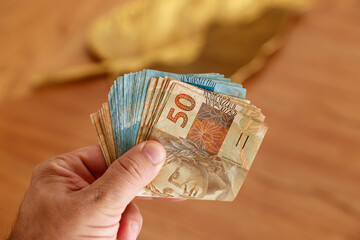 money from brazil - several hundred real bills