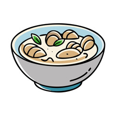 clam chowder vector art, clam chowder icon, food vector illustration