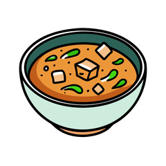 miso soup vector art, miso soup icon, food vector illustration