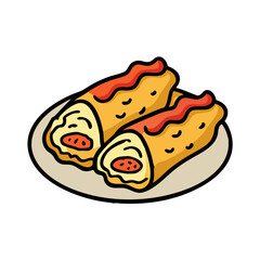 egg rolls vector art, egg rolls icon, food vector illustration
