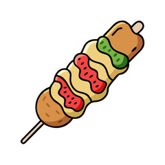 kebab vector art, kebab icon, food vector illustration