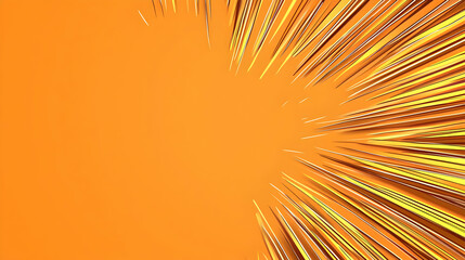 Abstract Orange Background With Yellow Rays