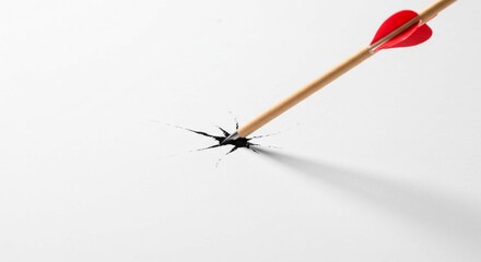 Arrow through the paper, depicting piercing, breaking, or aiming accurately, emphasizing precision and impact in a symbolic representation