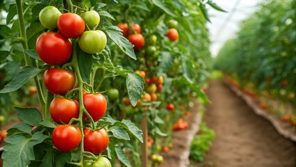 Tomato plant with ripe red fruit, lycopene content, vegetable garden, lycopene content
