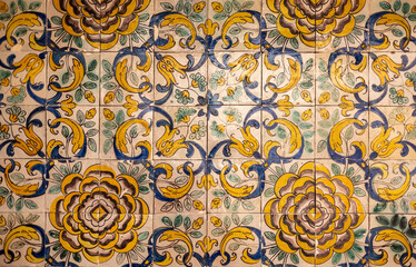 Medieval tiles in Coimbra, Portugal