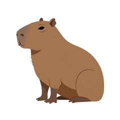 Fototapeta premium Capybara Standing - Gentle Giant of Wetlands 