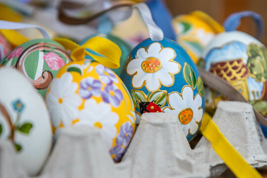 beautiful coloured easter eggs
