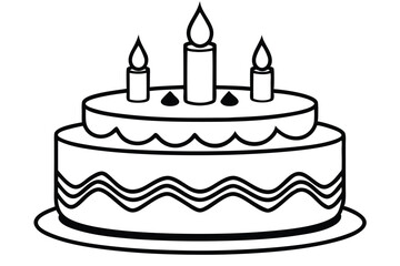 Birthday cake vector silhouette, birthday cake icon Celebration and Dessert.