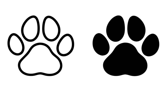 Dog paw print icon vector 