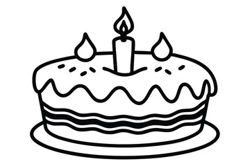 Birthday cake vector silhouette, birthday cake icon Celebration and Dessert.