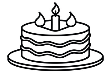 Birthday cake vector silhouette, birthday cake icon Celebration and Dessert.