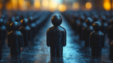 Glowing modern interface shows HR professional selecting top talent from virtual profiles, symbolizing a sleek recruitment process, company hiring, and the search for exceptional candidates.

