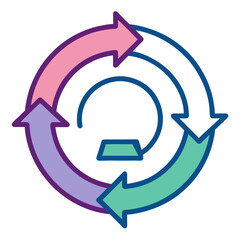 Agile Development Lifecycle Icon – Iterative Process Symbol Vector