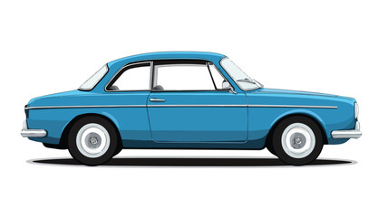 Naklejka premium A Blue Car Vector Illustration Isolated on White Background