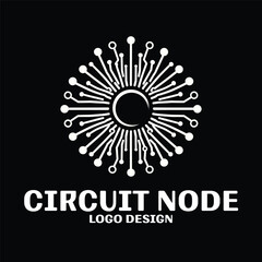 Circuit Node Vector Logo Design