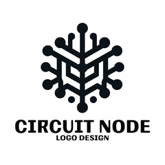 Circuit Node Vector Logo Design