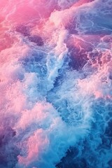 Naklejka premium Watercolor painting of waves in surreal color palette.