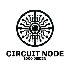 Circuit Node Vector Logo Design