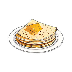 crepes pancakes icon on transparent background