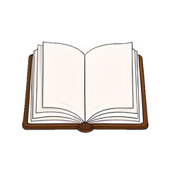 open book with blank pages icon on transparent background