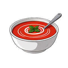 red tomato soup icon on transparent background