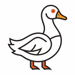 duck vector illustration line art